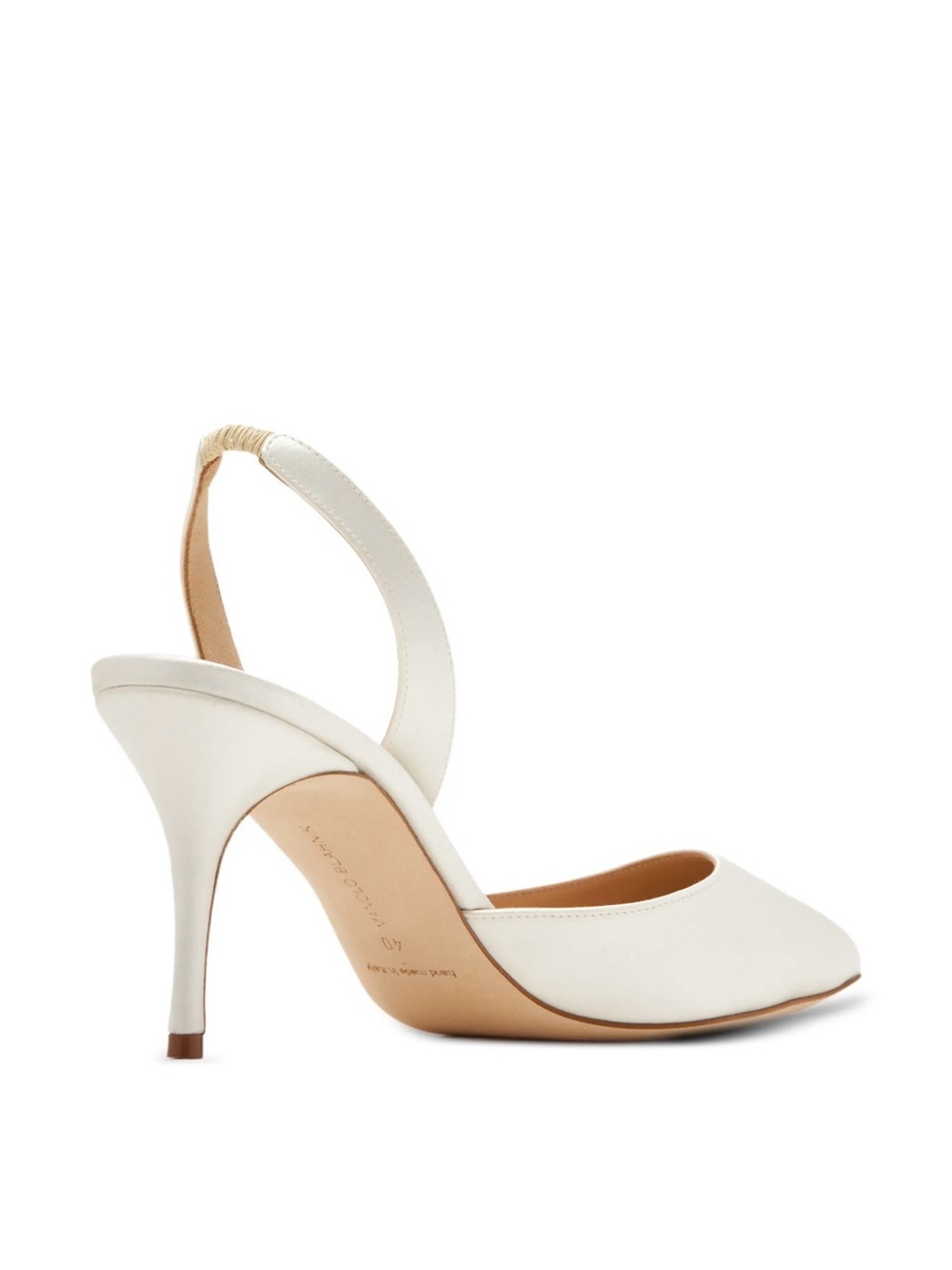 Manolo Blahnik White Pointed-Toe Slingback Pumps - Picture 2 of 8